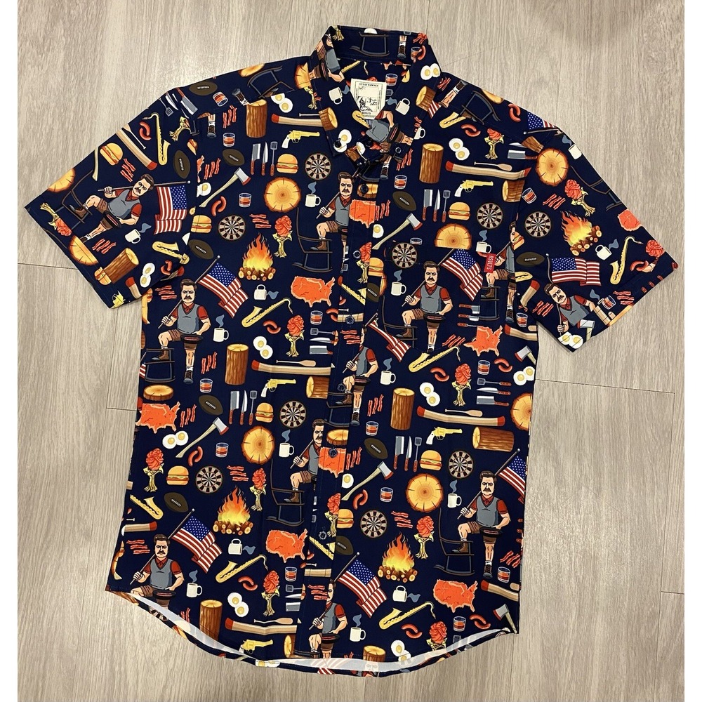 RSVLTS City of Pawnee Ron Swanson's Shirt Of Greatness Kunuflex Shirt Size M